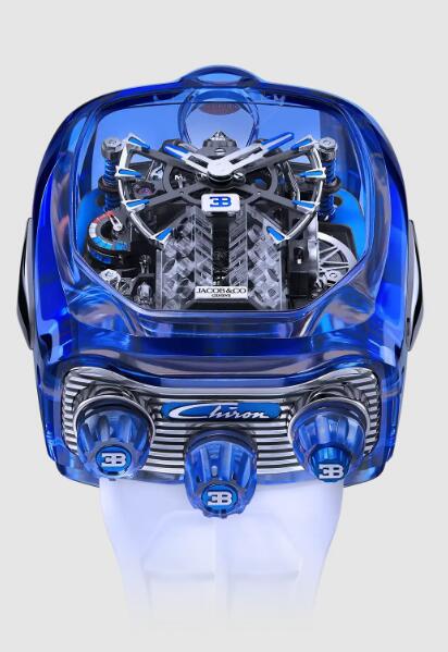 Jacob & Co bugatti chiron tourbillon Blue sapphire crystal Replica watch BU210.80.AH.UA.B